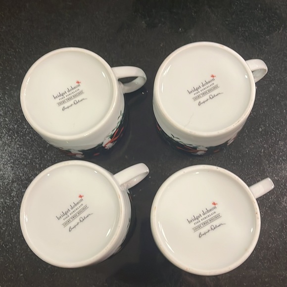 Cocky Twos Holiday Cup & Saucer - Bridget Dobson - Set of 4 - Picture 6 of 13